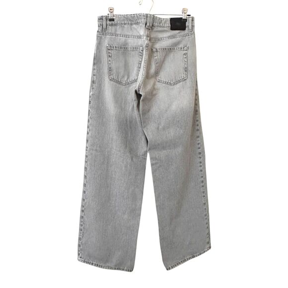 ZARA Faded Wide Leg Relaxed Jean Gray Sz 4 - Picture 3 of 6